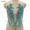 WDP-297 Keering Pink Flower Rhinestone Appliques Elegant Rhinestone Fringe Shoulder Patch for Prom Dresses