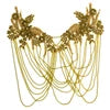 WDP-297 Keering Pink Flower Rhinestone Appliques Elegant Rhinestone Fringe Shoulder Patch for Prom Dresses