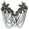 WDP-297 Keering Pink Flower Rhinestone Appliques Elegant Rhinestone Fringe Shoulder Patch for Prom Dresses
