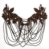 WDP-297 Keering Pink Flower Rhinestone Appliques Elegant Rhinestone Fringe Shoulder Patch for Prom Dresses