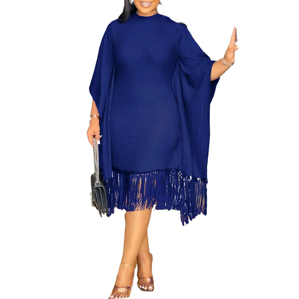 African Dresses For Women Elegant Dashiki 2025 Spring Autumn Tassel Sequin Dress Ladies Traditional Africa Clothing Fairy Dress