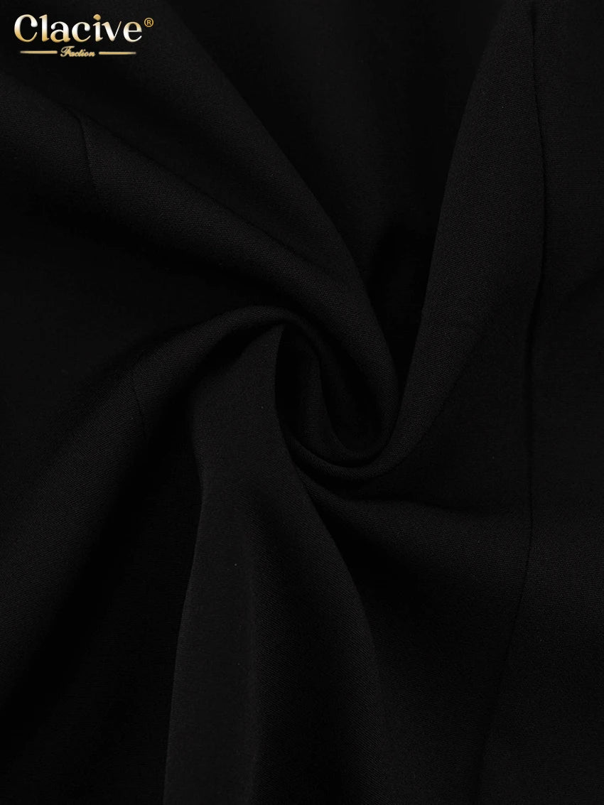 Clacive Bodycon Black Office Women's Shirt Fashion Square Collar Long Sleeve Shirts Elegant Classic Solid Tops Female Clothing