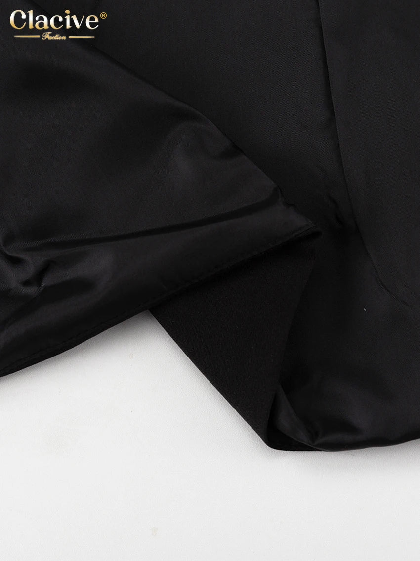Clacive Bodycon Black Office Women's Shirt Fashion Square Collar Long Sleeve Shirts Elegant Classic Solid Tops Female Clothing